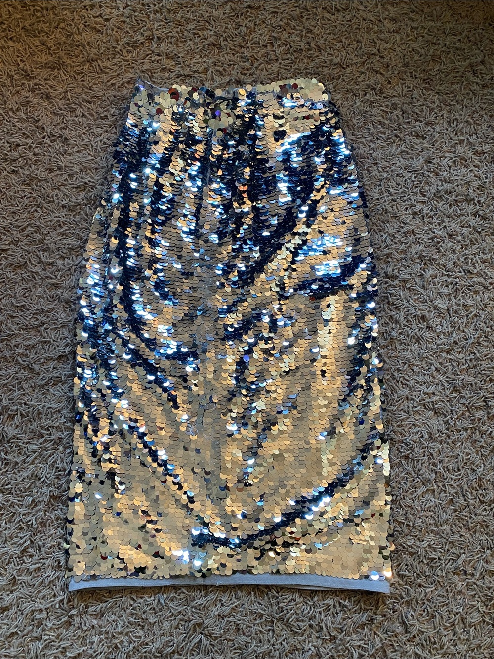 Halogen Silver Sequin Pencil Skirt